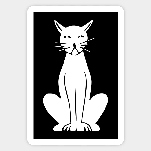 White cat Sticker by ezioman